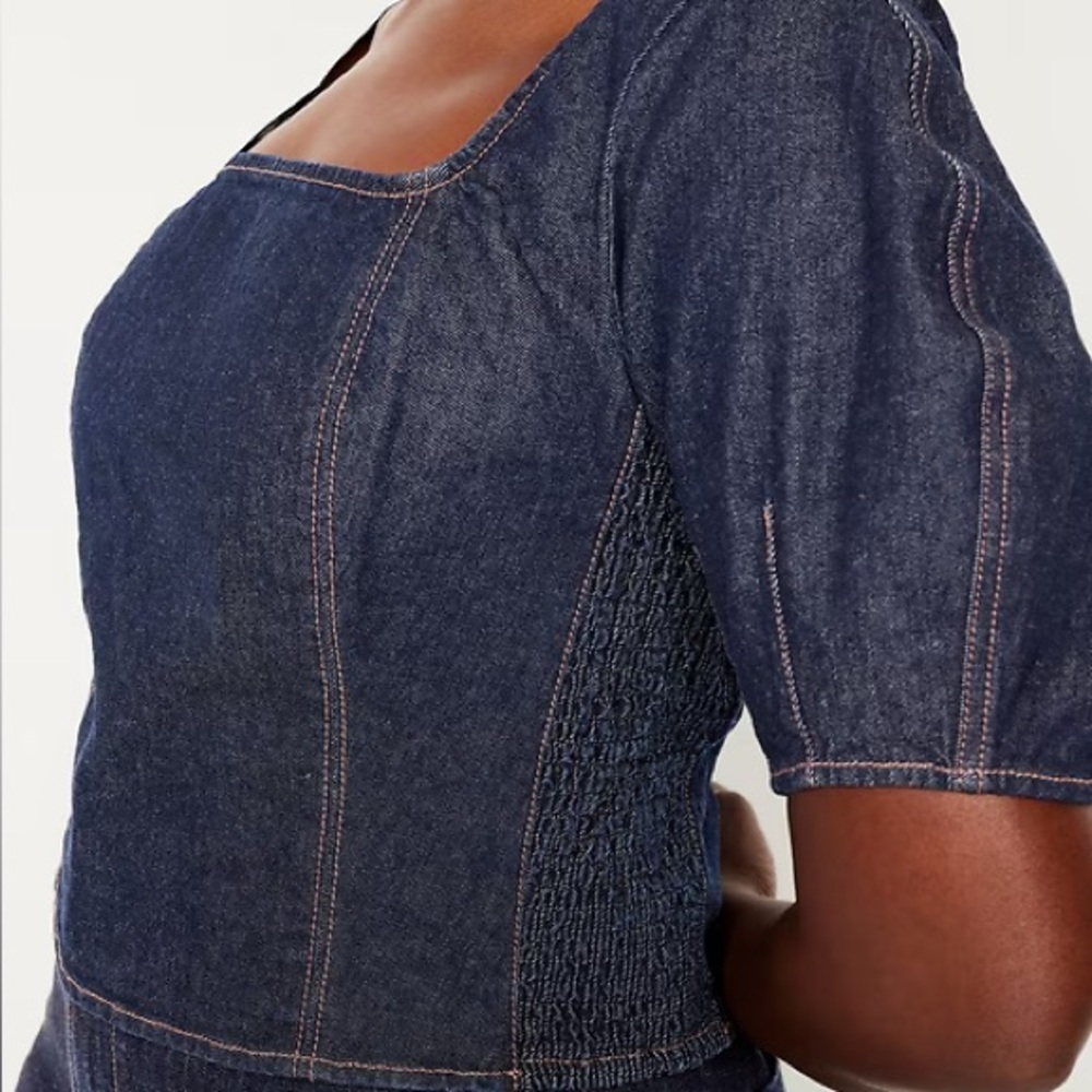 OLD NAVY Square-Neck Denim Cropped Top Size XL NEW - Picture 3 of 15